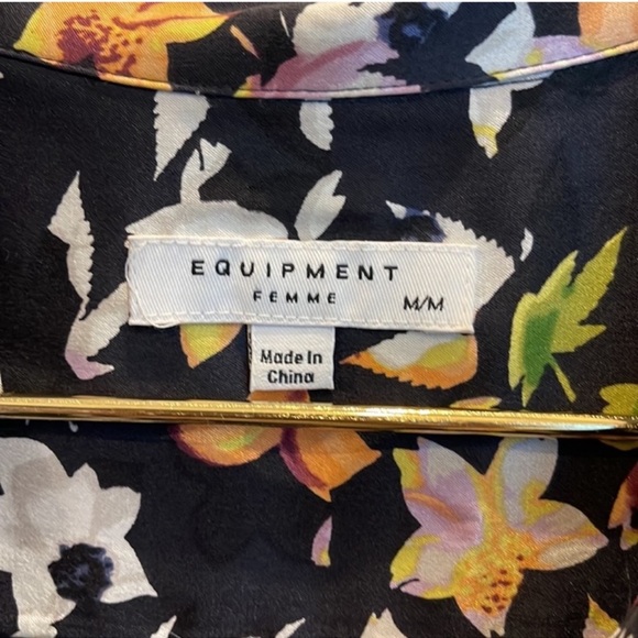 Equipment Tira Sleeveless Floral-Print Silk Dress w/ Asymmetric Hem Size Medium - Picture 9 of 9